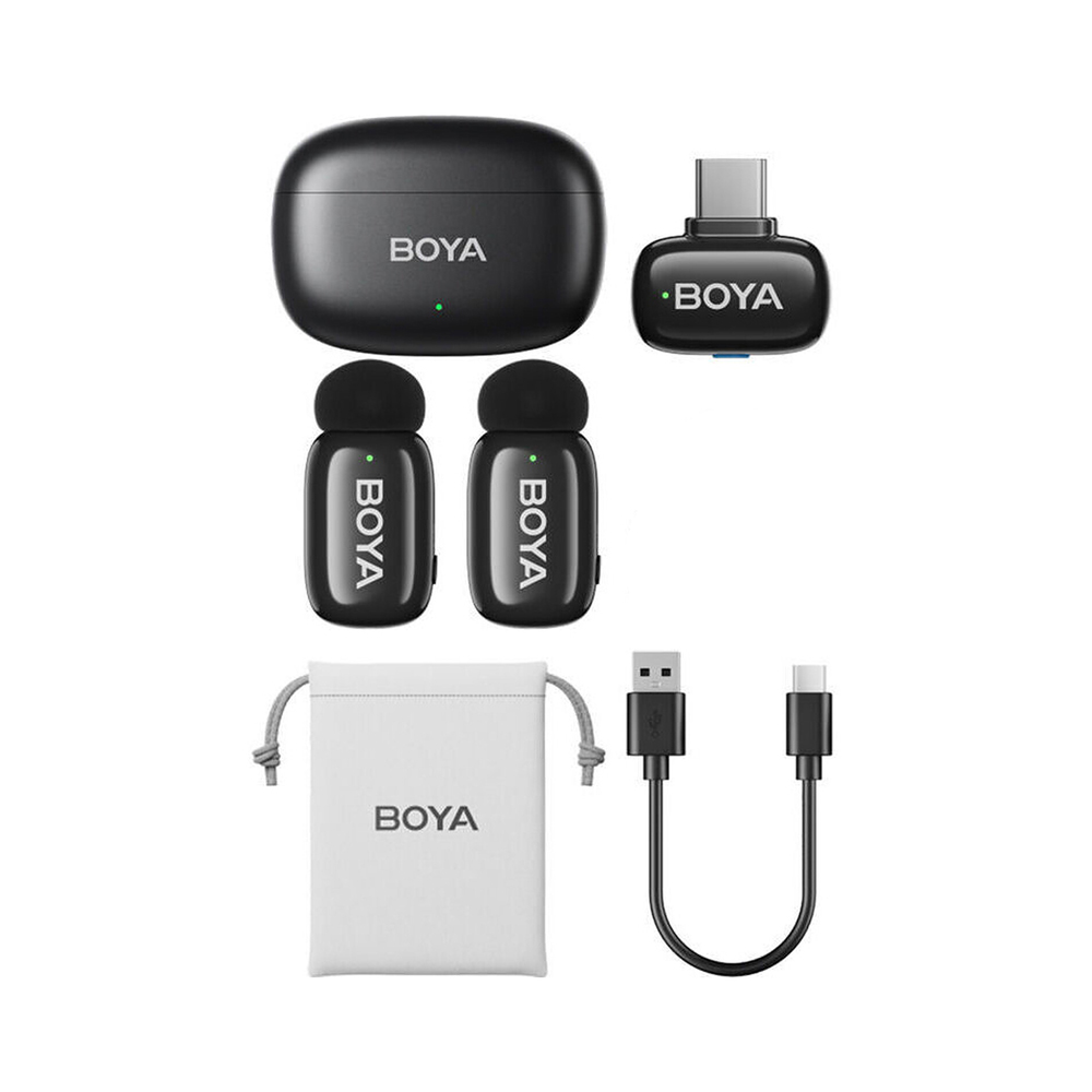 Беспроводной микрофон boya mini 2-02 2.4ghz с разъемом type-c, черный Thumbnail 2